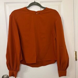 Orange/Rust Express Long Sleeve Blouse